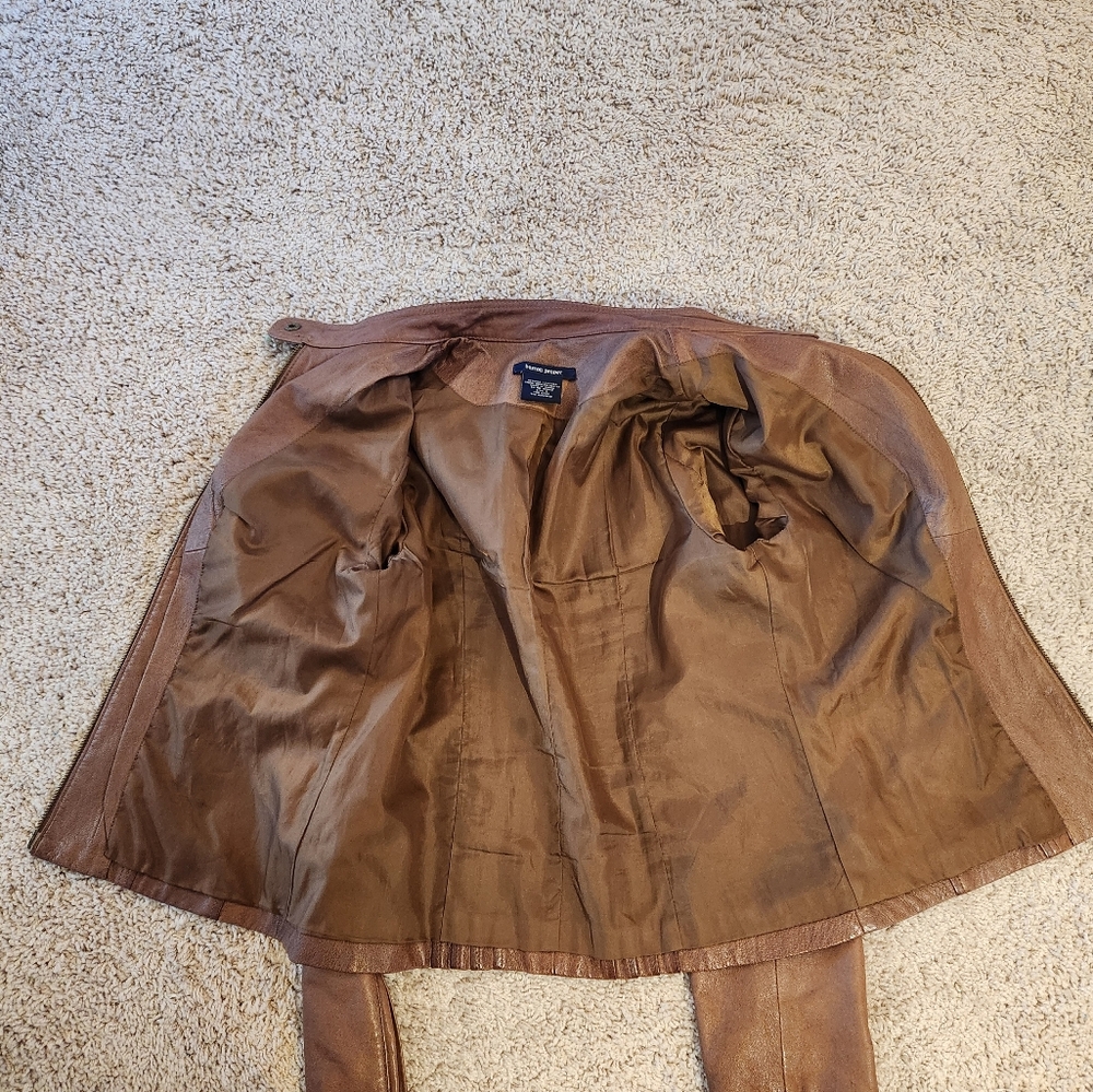 Boston Proper Genuine Leather Moto Jacket Size Small - Picture 2 of 10
